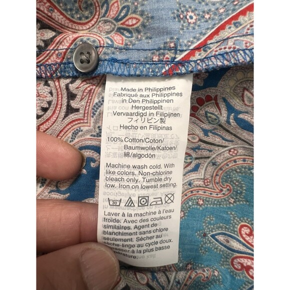 NWOT J Crew Slim Perfect Women Shirt in Ratti® Mediterranean Paisley Sz 4 - Picture 5 of 9